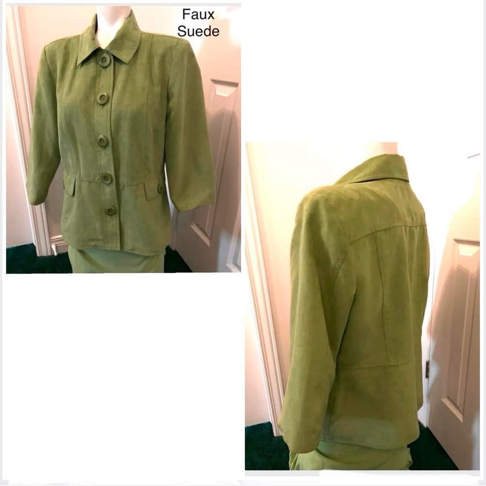 🇨🇦 Northern Reflections Olive Faux Suede Utility Jacket | Easy Layering - Picture 6 of 16